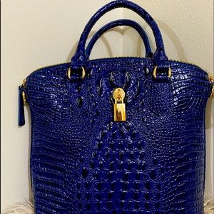 Leather croc embossed handbag,